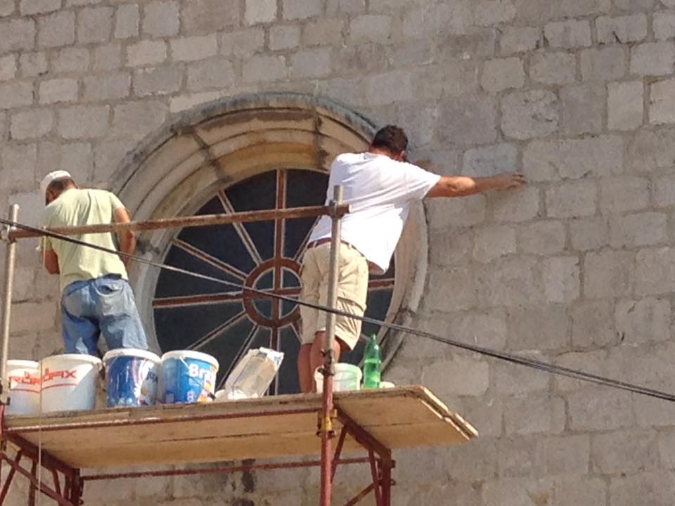Obnove rozete na crkvi u Rožatu, 3. rujna 2016.