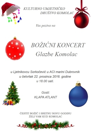 KONCERT GLAZBE U KOMOLCU KONCERT GLAZBE U KOMOLCU