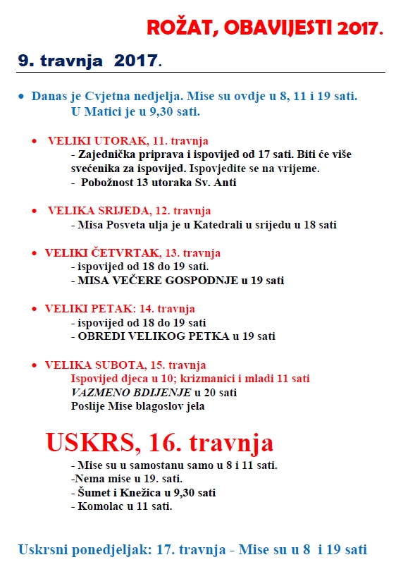 CVJETNICA, 9. IV. 2017.