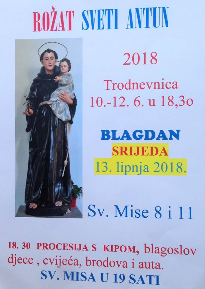 TRODNEVNICA SV. ANTI OD 10. DO 12. VI. 2018.