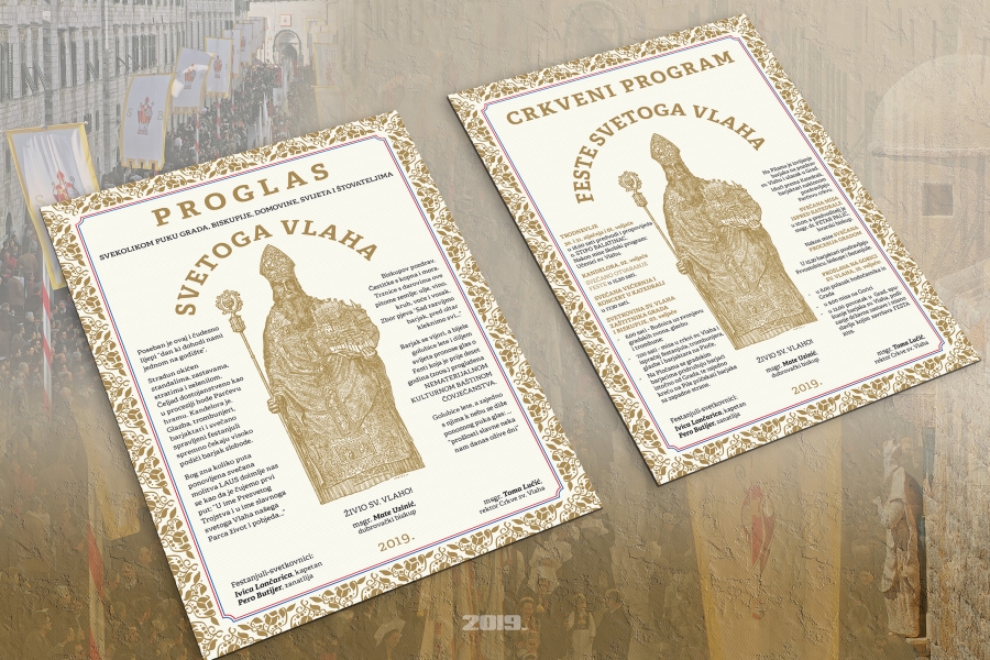 Proglas i program Feste sv. Vlaha 2019. godine